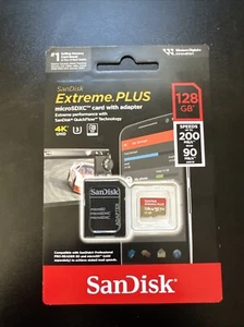 SanDisk Extreme 128GB UHS-I U3 200mbs Speed MicroSDXC Memory Card SD Adapter - Picture 1 of 2