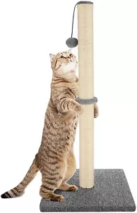 34” Tall Cat Scratching Post - Premium Basics Kitten Scratcher with Sisal Posts - Picture 1 of 6