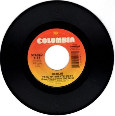  Berlin / Giorgio Moroder - Take My Breath Away / Radar Radio 7" 45 Single w/ PS - Image 1 of 4