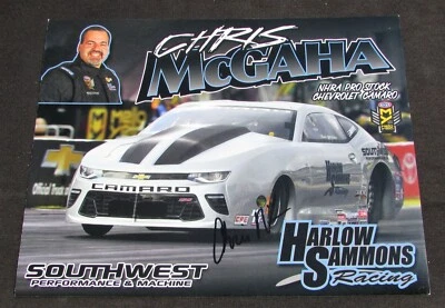 2017 Chris McGaha Harlow Sammons Pro Stock NHRA Autographed HANDOUT / POSTCARD - Image 1 of 2