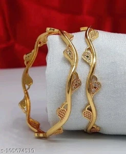 Indian Traditional Bracelet Gold Plated Bridal Ethnic Jewelry Bollywood Bangles - Foto 1 di 1