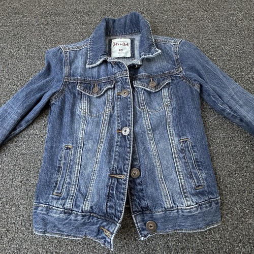 VETEMENTS Giacca donna Mudd taglia XS denim con cappuccio e bottoni felpa manica lunga