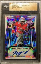 TREVEYON HENDERSON 1/1 Rookie Auto 2023 Leaf Metal Purple Cracked Ice Prizm  RC