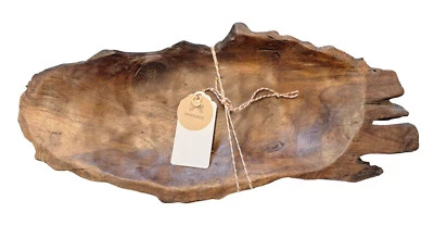 Ciotola In Legno Di Teak Marrone Scuro Naturale Ciotola Decorativa In Radice - Immagine 1 di 4