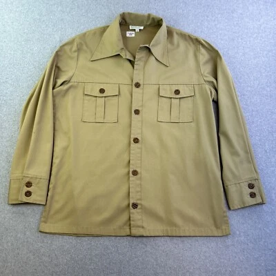Duxbak Shirt Mens Large Beige Long Sleeve Button Up Kamp It Hunting Pocket Adult - Image 1 of 4