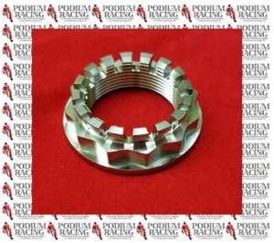 DUCATI MONSTER SILVER TITANIUM REAR AXLE NUT SPROCKET SIDE BI-HEX 12 PT DESIGN - Picture 1 of 1