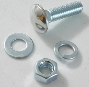 Pernos de parachoques de cabeza redonda Ford con tapa SS 7/16 x 1-1/2" herrajes chapados en zinc - Imagen 1 de 1