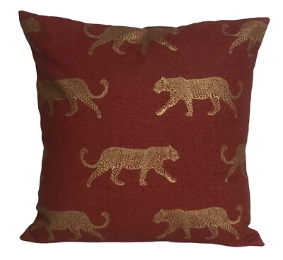 1 x Fryetts Leopard Print Burnt Orange Rust Gold Cushion Cover 16” 18” - Image 1 of 4