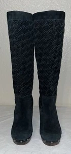 UGG Australia Arroyo schwarze hohe Damenstiefel aus Wildledergewebe Größe 6/37 - Bild 1 von 10