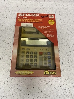 In BOX Sharp EL-1801A II Basic Printing Calculator 12 Digit Large Display - Image 1 of 3