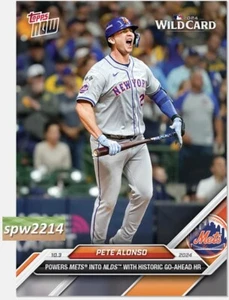 Pete Alonso 2024 Topps Now #798 Wild Card Game 3 HR - Presale - Picture 1 of 2