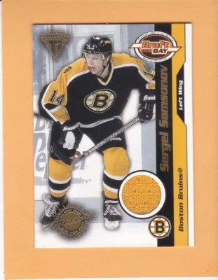 SERGEI SAMSONOV 2000-01 TITANIUM DRAFT DAY GAME WORN SP 520 BRUINS #6 NM-MT - Image 1 of 2