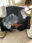 black leather biker vest XXL, includes some patches