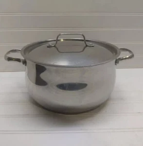 Revere Ware 6 Qt Stock Pot Copper Disc Stainless Dutch Oven Fry Pan Roaster Lid - Picture 1 of 8