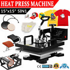 15'x15' 5 in 1 T-Shirt Heat Press Machine Transfer Sublimation Mug Hat Plate