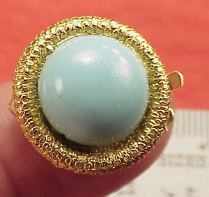 Vintage 20mm Necklace 1 str Clasp Connector Baby Blue Pearl Baroque Gypsy Bead - Picture 1 of 5