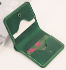 Men Women Wallet Purse Cow Leather Driving License Card Case Id Bag Green W370