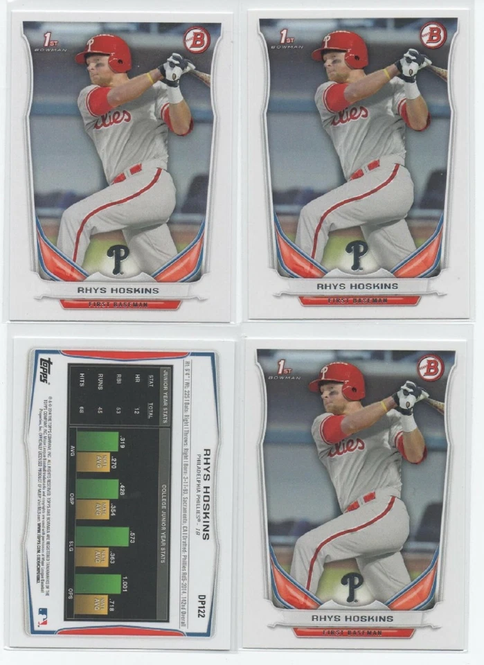 (4) 2014 Bowman Draft Prospects #DP122 Rhys Hoskins PHILA PHILLIES RC Lot 66 - Image 1 of 1