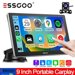 9 INCH Portable Wireless Car Radio Apple Carplay Android Auto Touch Screen Unit - Picture 1 of 17