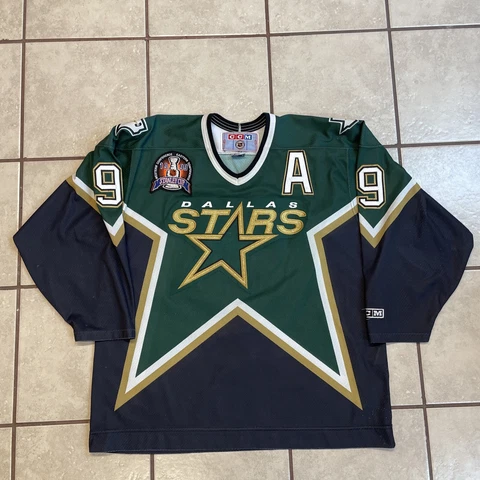 Mike Modano Dallas Stars 1999 Stanley Cup Patch CCM Hockey Jersey Size XL Cover