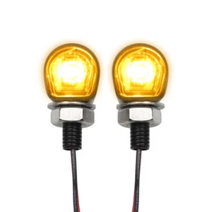 Universal 2X LED Motorcycle Turn Signals Indicator Amber Blinker Light Mini Lamp - Picture 1 of 6