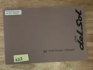 OEM HONDA 1994 DEL SOL OWNERS MANUAL - Foto 1 di 1