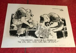 NCAA COLLEGE FOOTBALL CONFERENCE REALIGNMENT JEFF KOTERBA ORIGINAL CARTOON 1990 - Picture 1 of 1