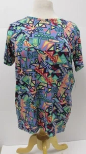 Lularoe Girls Blue Green Red Gracie Shirt Size 14 Short Sleeve New with Tags - Picture 1 of 4
