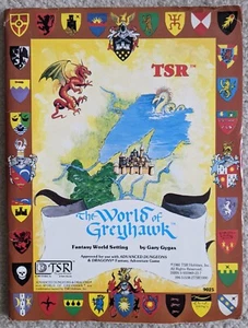 1980 WORLD OF GREYHAWK TSR D&D 9025 GARY GYGAX w/ 2 maps VG+ - Picture 1 of 10