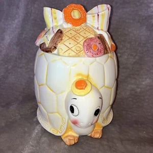 Vintage Turtle Cookie Jar! SO CUTE!!!! Bow Top Without Cookies! Read Desc. - Picture 1 of 11