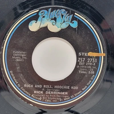 Rick Derringer Rock and Roll / Time Warp 7" 45rpm VG+  Vinyl 70's Record 45 Foto 1 de 2