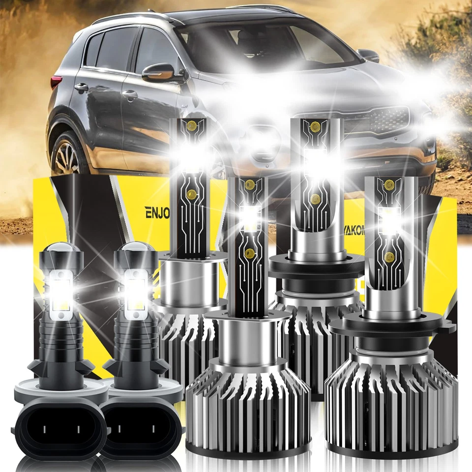 For Kia Sorento 2003-2006 6x LED Headlight Bulb Fog Light High/Low Beam 6500K - Изображение 1 из 4