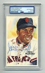 JUAN MARICHAL AUTOGRAPHED PEREZ STEELE POST CARD PSA/DNA SLABBED - Picture 1 of 1