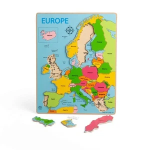 Bigjigs Toys Europe World Map Puzzle Wooden Jigsaw Puzzles For Kids - Bild 1 von 8