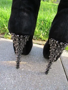 Graciana Thigh high Veloursleder Plateau-Leo Innenfutter Overknees Stiefel Gr.38 - Bild 1 von 17