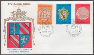 VATICAN Sc #484-6.0 FDC CENTENARY of VATICAN 1 COUNCIL, COAT of ARMS - Picture 1 of 1