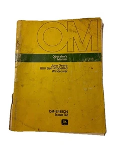 John Deere 800 Selbstfahrende Schwade OME48834 Bedienungsanleitung Buch - Bild 1 von 4