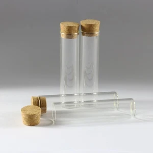 Cork bottle 22x90mm 20ml 10-50 pieces Vials Clear Small Wishing bottles - Picture 1 of 1