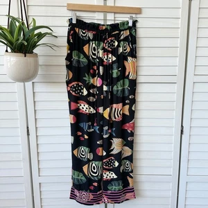 Farm Rio Anthropologie Sea Life Joggers Fish Print Pant Embroidered Petite S - Picture 1 of 11