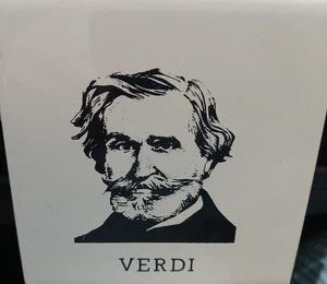 Wall Tile GIUSEPPE VERDI Italian Classical Composer Hanger Ready 4.20" Square - Picture 1 of 4