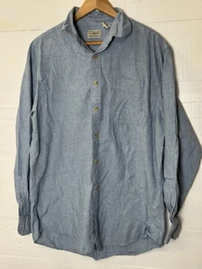 Vintage LL Bean Denim Long Sleeve Button Up Shirt Mens M 100% Cotton EXCELLENT - Picture 1 of 7