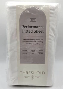 Threshold ZWILLINGSGRÖSSE 100 % Baumwollsatin weiß Spannbetttuch 39"x 80" + 16"-18" NEU - Bild 1 von 6