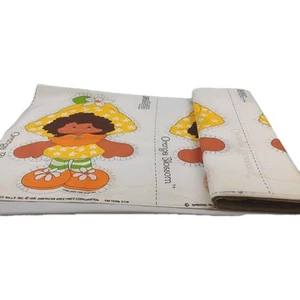15 Vtg Strawberry Shortcake FABRIC PANELS - "ORANGE BLOSSOM" 1981 SPRINGS MILL - Picture 1 of 10