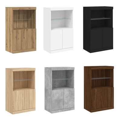 Sideboard Schrank Beistellschrank Küchenschrank mit LED-Leuchten 60,5x37x100 cm - Bild 1 von 4