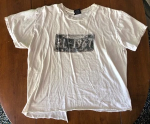VINTAGE Polo Ralph Lauren T Shirt Herren L Thrashed dünn weich getragen Nummernschild - Bild 1 von 13