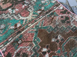 Oushak Kilim Rug, Boho Decor Rug, Home Decor Rug, Turkish Vintage Rug,2,1x3,3ft - Picture 1 of 10