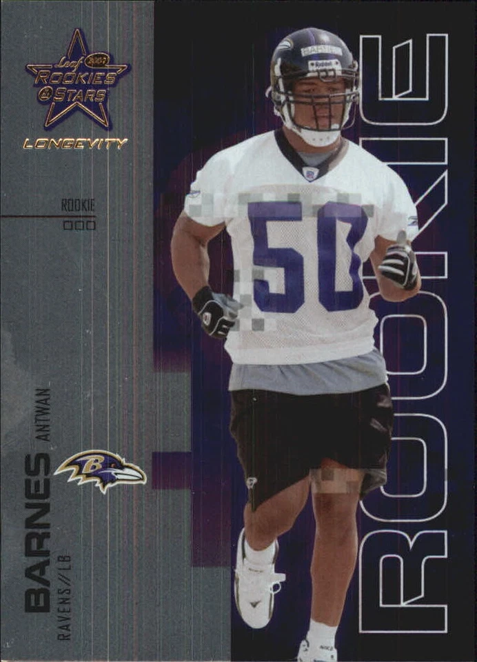 2007 Leaf Rookies and Stars Longevity #139 Antwan Barnes RC /999 - FB - Image 1 of 2