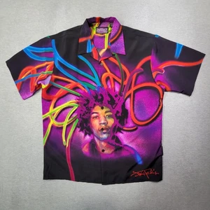 Jimi Hendrix Hemd Herren XL Mehrfarbig Camp Loop Gitarre Signatur Musik Bunt - Bild 1 von 9
