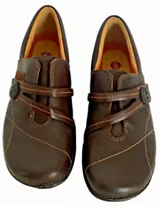 Clarks unstrukturierte Schuhe Un Esma Slipper Halbschuhe dunkelbraun Damen 5,5 Komfort - Bild 1 von 12