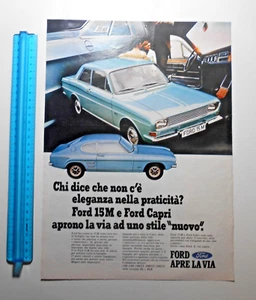 PUBBLICITÀ ADVERTISING WERBUNG ITALIAN CLIPPING 1969 FORD 15M E FORD CAPRI - Picture 1 of 1